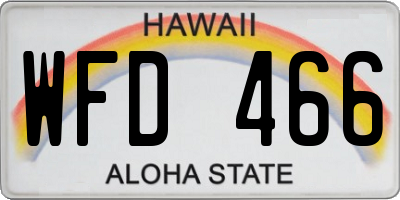 HI license plate WFD466