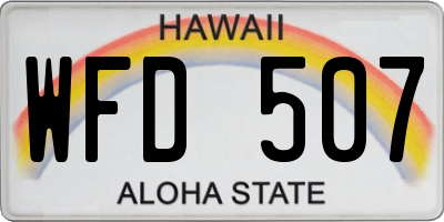 HI license plate WFD507
