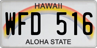 HI license plate WFD516