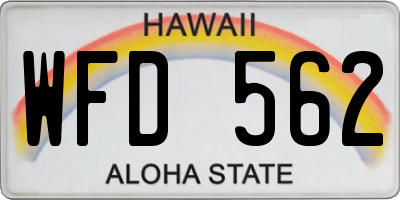 HI license plate WFD562