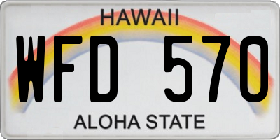 HI license plate WFD570