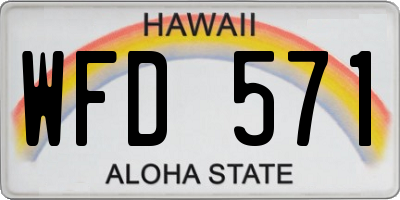 HI license plate WFD571