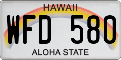 HI license plate WFD580