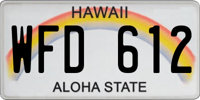 HI license plate WFD612