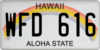 HI license plate WFD616