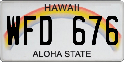 HI license plate WFD676