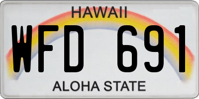 HI license plate WFD691
