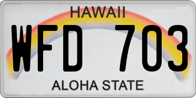HI license plate WFD703