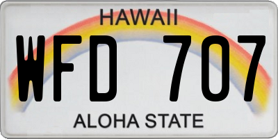 HI license plate WFD707