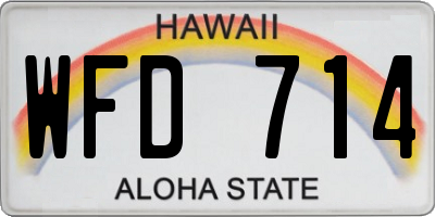 HI license plate WFD714