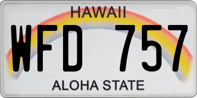 HI license plate WFD757