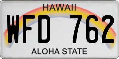HI license plate WFD762