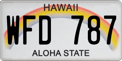 HI license plate WFD787