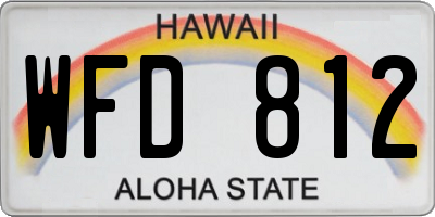 HI license plate WFD812