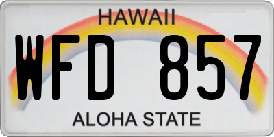 HI license plate WFD857