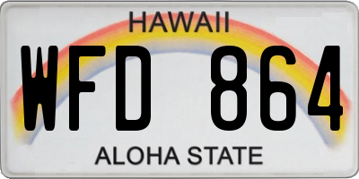 HI license plate WFD864
