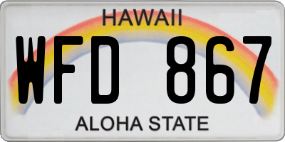 HI license plate WFD867