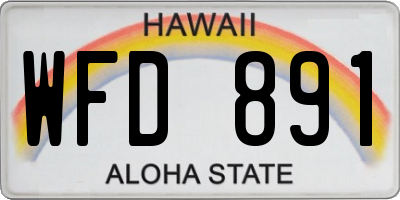 HI license plate WFD891