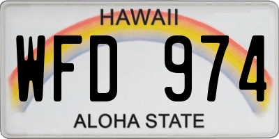 HI license plate WFD974