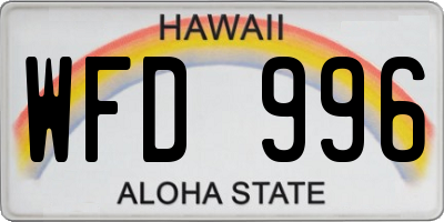 HI license plate WFD996