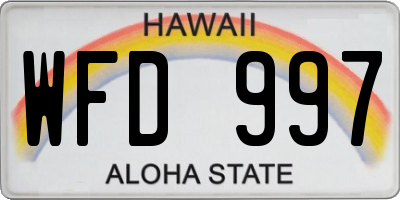 HI license plate WFD997