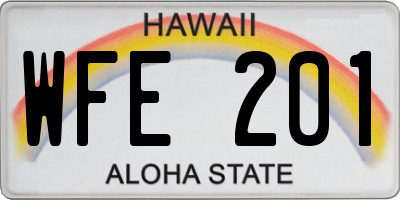 HI license plate WFE201