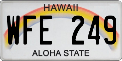 HI license plate WFE249