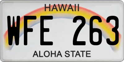 HI license plate WFE263