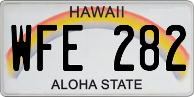 HI license plate WFE282