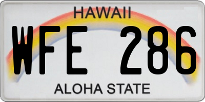 HI license plate WFE286