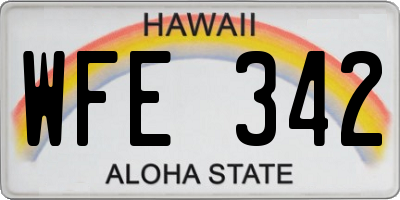HI license plate WFE342
