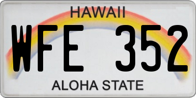 HI license plate WFE352