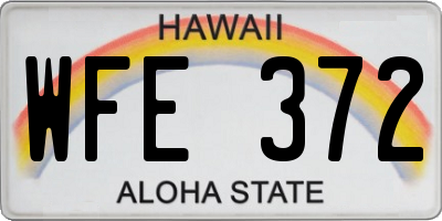 HI license plate WFE372
