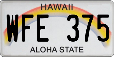 HI license plate WFE375