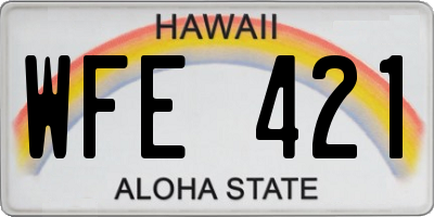 HI license plate WFE421