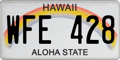 HI license plate WFE428