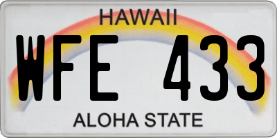 HI license plate WFE433