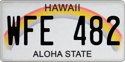 HI license plate WFE482