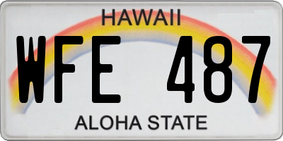 HI license plate WFE487