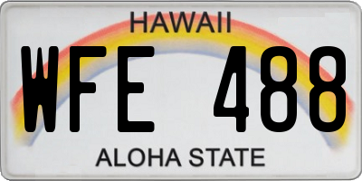 HI license plate WFE488