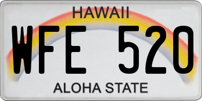 HI license plate WFE520