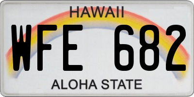 HI license plate WFE682