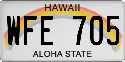 HI license plate WFE705
