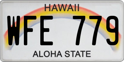 HI license plate WFE779