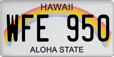 HI license plate WFE950