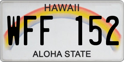 HI license plate WFF152