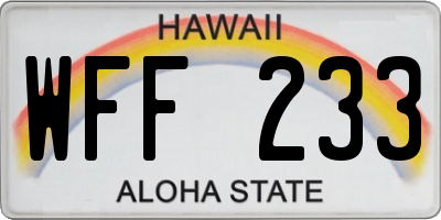 HI license plate WFF233