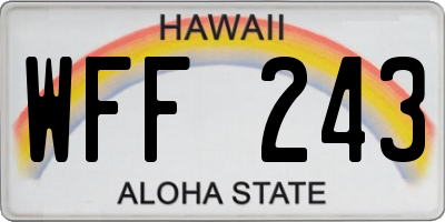 HI license plate WFF243