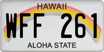 HI license plate WFF261