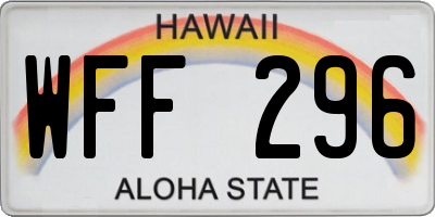 HI license plate WFF296